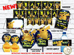 There are at least two different pokémon on each card. Detctive Pikachu Kit Printable Oh My Party Studio