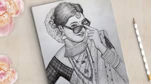 Pin On Traditional Indian Girl Drawing