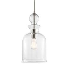 Home Decorators Collection 8 38 In 1 Light Brushed Nickel Pendant With Clear Glass Shade 794 Clear Glass Pendant Light Glass Pendant Light Clear Pendant Light