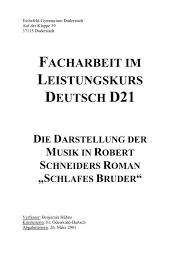 Facharbeit Die Darstellung Der Musik In Robert Schneiders