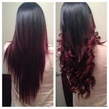 Straight Curled Black To Red Ombre Hair Beautytipsntricks Com Red Ombre Hair Black Hair Ombre Ombre Hair