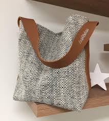 Sac Seau En Toile Chinee Et Cuir Fauve Sac Shopper Tissu Etsy Leather Shopper Bag Bags Tote Bag