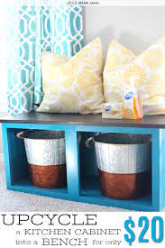 Unfortunately, this is how most of us use that space: Upcycle A Kitchen Cabinet Into A Storage Bench For Only 20