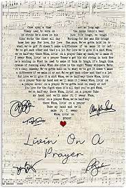 Wooaaaaah livin on a prayer. Amazon Com Ctychico Bon Jovi Livin On A Prayer Sign Heart Shaped Lyrics Song Hobbies Wall Art Print Painting Home Decor Gifts For Lovers Poster Posters Prints