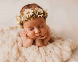 Ambrosia SET Grey Gray Babys Breath Dried Floral Newborn Flower Crown  Headband Halo Photography Prop and Stretch Sweater Wrap