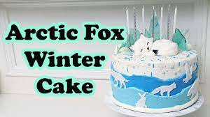 Arctic Fox Winter Birthday Cake - YouTube