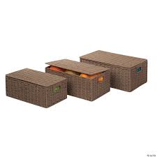 Sea team foldable mini square new black and white theme 100% natural linen & cotton fabric storage bins storage. Honey Can Do 3 Piece Set Paper Cord Baskets Taupe Oriental Trading
