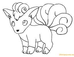 Vulpix coloring page from generation i pokemon category. Vulpix Coloring Pages Coloring Home