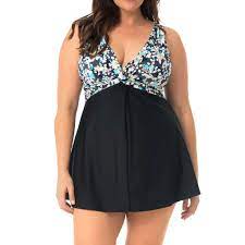 Women S Plus Size Swimdress Playing Softly Plus Size Swimwear Swim Dress Womens Swimdress