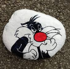Sylvester Character Painted Rock Rock Crafts Pebble Art Painted Rocks