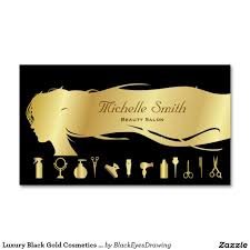 Black And Gold Barber Logo Luxury Black Gold Cosmetics Beauty Salon Business Card Zazzle Com Salon Business Cards Beauty Salon Business Cards Salon Business