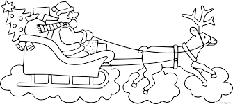 La veille de noël, il charge son traîneau de jouets et de mou. Coloriage Pere Noel Traineau Renne Dessin Pere Noel A Imprimer