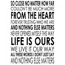 But i know ama biliyorum. Metallica Nothing Else Matters Wall Sticker