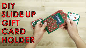 The gift card simple file is just a simple folded card with slots for a gift card. Tutorial Template Diy Slide Up Gift Card Holder Youtube
