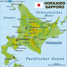 List of extreme points of japan wikipedia. Map Of Hokkaido Sapporo Island In Japan Welt Atlas De