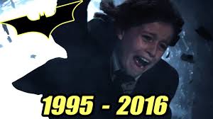 Evolution of Young BRUCE WAYNE/BATMAN falling into bat cave 1995-2005-2016