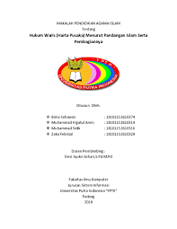 Tanpa pengurusan harta pusaka yang baik, pelbagai pertikaian boleh berlaku sehingga menyebabkan kepada konflik perebutan harta. Doc Makalah Tentang Hukum Waris Dalam Islam Docx Zaka Febrizal Academia Edu