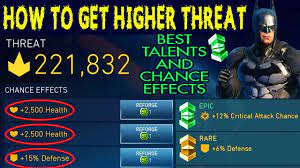 Injustice 2 Mobile How To Get Highest Threat Best Talents And Chance Effects For Maximum Threat Youtube