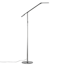 Slide your finger along the stem's touch strip to control brightness and power. Equo Gen 3 Chrome Floor Lamp By Koncept