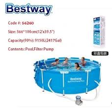 56260 Bestway 366 100cm Steel Pro Frame Pool Set Pool Filter 12 X39 5 Outdoor Round Pvc Above Ground Pool Pool Filters Best Automatic Pool Cleaner Fish Pool
