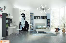 Soluzione con cabina angolo combinata ad armadio a ponte con ante scorrevoli. Progetto Di Cameretta Con Cabina Ad Angolo