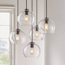 Arren Black Round 5 Light Pendant With Clear Round Shades Reviews Crate And Barrel In 2020 Pendant Lighting Kitchen Pendant Lighting Diy Light Shade