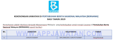 Jabatan pendaftaran pertubuhan malaysia (jppm) adalah adalah sebuah jabatan di bawah kementerian dalam negeri. Jawatan Kosong Terkini Di Pertubuhan Berita Nasional Malaysia Bernama Appjawatan Malaysia