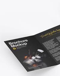 A4 booklet mockup with open and close pages. Brochure Mockup In Stationery Mockups On Yellow Images Object Mockups