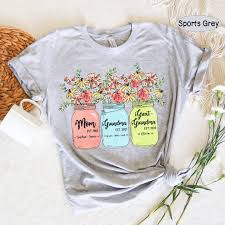 Custom Great Grandma Shirt, Mom Grandma Great Grandma Tee, Grandma Flower  Shirt, Grandma Gift, Custom Grandchild Names, Mothers Day Gift