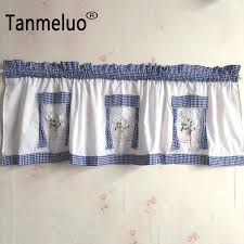 plaid decorative kitchen curtains small