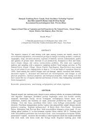 Check spelling or type a new query. Pdf Dampak Tambang Pasir Tanah Pasir Dan Batu Terhadap Vegetasi Dan Sifat Tanah Di Hutan Alam Di Desa Dayun Kecamatan Duyun Kabupaten Siak Provinsi Riau
