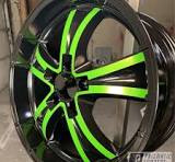 Two Tone Wheels coated with Lime Juice Green and Matte Black ...