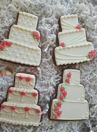 Wedding Cake Decorated Cookies Anniversary Cookies Cookie Decorating Custom Cookies