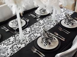 Black And White Table Runner Wedding Table Runner Black And White Runner Table Centerpiece Decor Table Runners Wedding White Table Decorations Table Runners