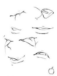 Most anime drawings include exaggerated physical features such as large eyes, big hair and elongated limbs. Lips Mouth Arttutorial Art Tutorial Mouth Lips Drawing Mouth Drawing Anime Mouth Drawing