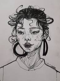 Model Pendrawing Drawings Portrait Drawing Art