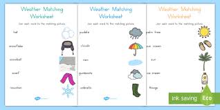 In these worksheets, students see three pictures and are asked to circle the picture that matches the word. Winter Word And Picture Matching Worksheet Temperate Matching