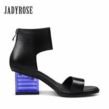 Us 71 55 47 Off Jady Rose New 2019 Summer Boots Women Gladiator Sandals Transparent Heel Genuine Leather High Heel Shoes Woman Pumps Stiletto In
