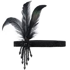 12 long by 6 at widest point ◦ handcrafted in usa and shipped worldwide. Buy Babeyond 1920s Flapper Headpiece Roaring 20s Great Gatsby Headband Black Feather Headband 1920s Flapper Gatsby Hair Accessories Black At Amazon In
