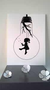 Affiche Illustration Noir Et Blanc Ampoule Envole Moi Affiches Illustrations Posters Par Stefe Reve En F Illustration Noire Dessin Ampoule Illustration