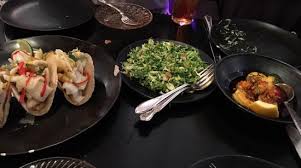 Nectarines are probably better because they're crunchier. Fish Tacos Shaved Brussels Sprouts Salad Shrimp With Chili Oil Picture Of Abc Cocina New York City Tripadvisor