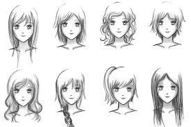 Follow along and you'll have one female and one male head in a ¾ view in just 20 minutes. How To Draw Female Girl S Anime Hairstyles Anime Manga Manga Hair Girl Hair Drawing Anime Hair