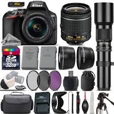 The nikon d3500 is a great camera, but it isn't easy to set correctly. Nikon D3500 Dslr Camera Nikon 18 55mm Vr Lens 500mm Telephoto Lens 32gb Kit 685843143321 Ebay