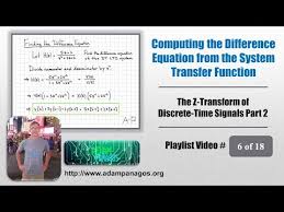 Finding The Difference Equation From The System Transfer Function Youtube
