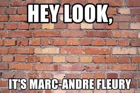 Ses coéquipiers l'ont toutefois supporté après la défaite des golden knights. Hey Look It S Marc Andre Fleury Like Talking To A Brick Wall Meme Generator