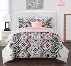 Black And White Twin Xl Comforter Set Amazonsmile Lo 5 Piece Girls White Black Coral Pink Aztec Comforter Twin Xl Set Tribal Southwest Bedding Girly Bed Linens Luxury Comforter Sets Bed In A Bag