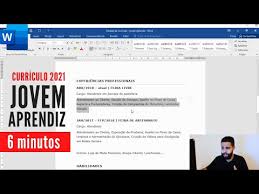 Feb 19, 2021 · um dos projetos que tem ajudado a quebrar essa barreira é o jovem aprendiz, ou também conhecido como menor aprendiz. Como Fazer Curriculo De Jovem Aprendiz No Word Para Primeiro Emprego 2021 Passo A Passo Criar Apps