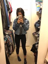 Super Lazy Day With Sweater Leggings And Jean Jacket Outfits With Leggings Casual Outfits For Teens Winter Outfits For School
