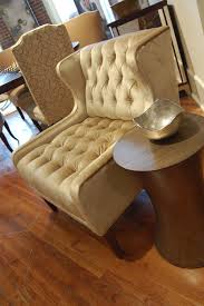 A Pared Down Contemporary Silhouette Shows Off Classic Deep Button Tufting Making Candice Olson Sasha The Ideal Trans Furniture Transitional Chairs Home Decor