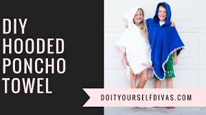 Make a hooded bath towel for your little one! Diy Poncho Towel With Hood For Pool Or Beach Youtube